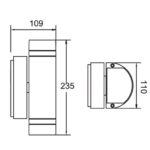 Φωτιστικό Lutec Focus GU10 Επίτοιχο Εξωτερικού Χώρου από Αλουμίνιο Διπλής Δέσμης