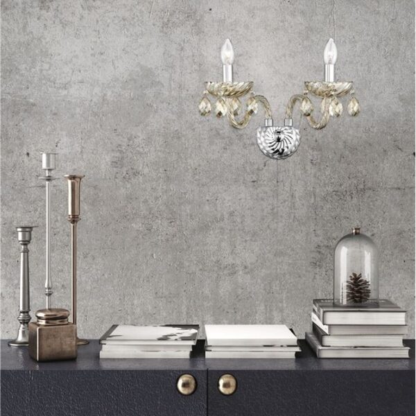 Απλίκα τοίχου - κλασσική - δύο φώτα - Zeno - Nova Luce