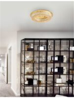 Φωτιστικό οροφής μοντέρνο - κρύσταλλα Κ9 & χρυσαφί αλουμίνιο - Zeffari - Nova Luce