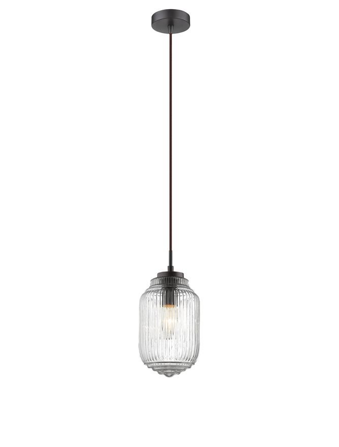 Φωτιστικό μονόφωτο μοντέρνο - γυαλί διάφανο - καφέ μεταλλική βάση - Nord - Nova Luce