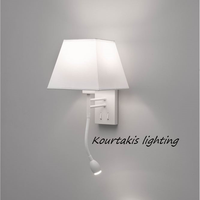 Απλίκα τοίχου - βάση αλουμινίου και λευκό καπέλο - Valencia - Nova Luce