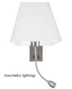 Απλίκα τοίχου led - νίκελ βάση αλουμινίου και λευκό καπέλο - Valencia - Nova Luce