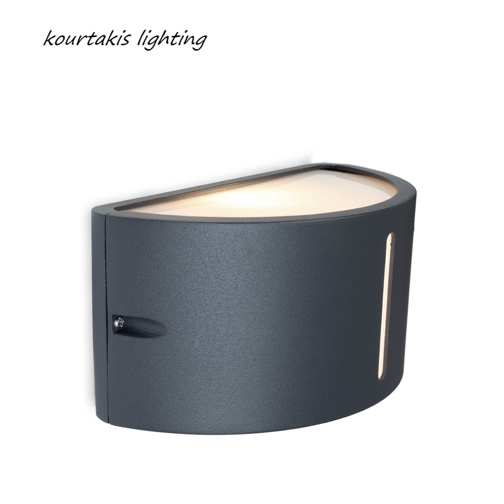 Επίτοιχο Φωτιστικό Lutec Bonn Στεγανό Εξωτερικού Χώρου από Χυτό Αλουμίνιο Ανθρακί σε δύο Εκδόσεις