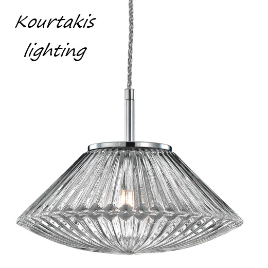 Φωτιστικό γυάλινο κρεμαστό μονόφωτο_διαφανές γυαλί_ Luma