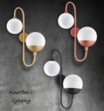 φωτιστικό τοίχου δίφωτο_μέταλλο και γυαλί_luma