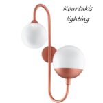 φωτιστικό τοίχου δίφωτο_μέταλλο και γυαλί_luma