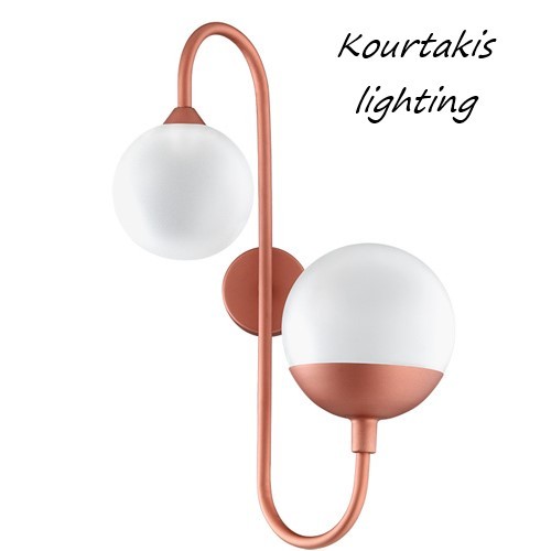 φωτιστικό τοίχου δίφωτο_μέταλλο και γυαλί_luma