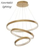 φωτιστικό led κρεμαστό-μοντέρνο-dimmable-ρυθμιζόμενο σχήμα-3 rings-Preston-Nova Luce