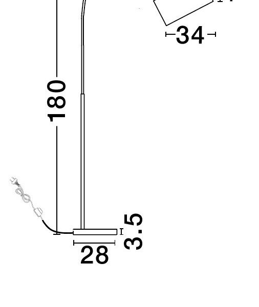 Φωτιστικό δαπέδου - Led - Μαύρο - SAMA - Nova luce