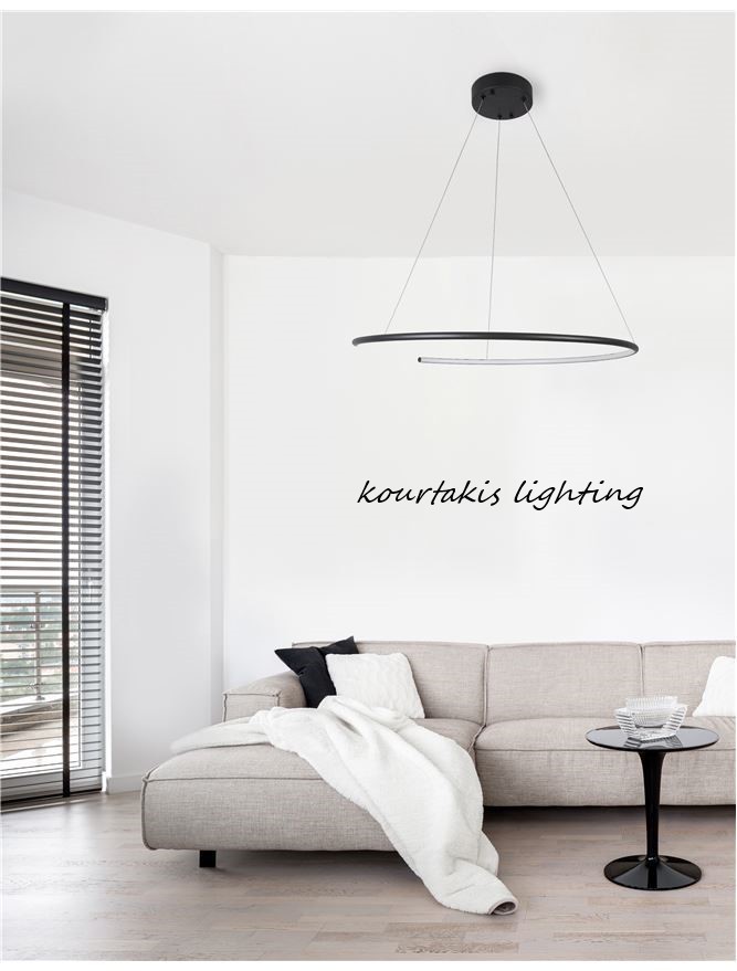 Κρεμαστό φωτιστικό οροφής - Μαύρο - BREDA - Nova Luce