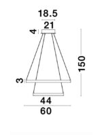 Κρεμαστό πολύφωτο LEON Nova Luce