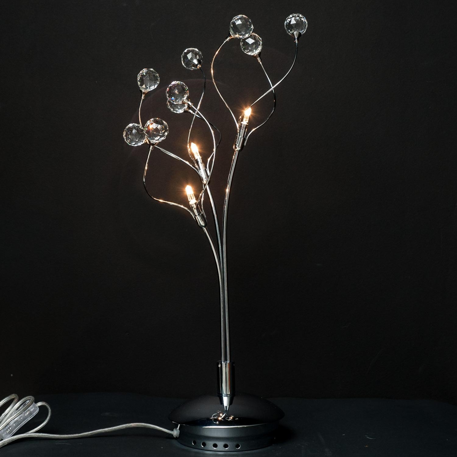 Λάμπα Επιτραπέζια Με Κρύσταλλα Μεταλλική Μοντέρνα