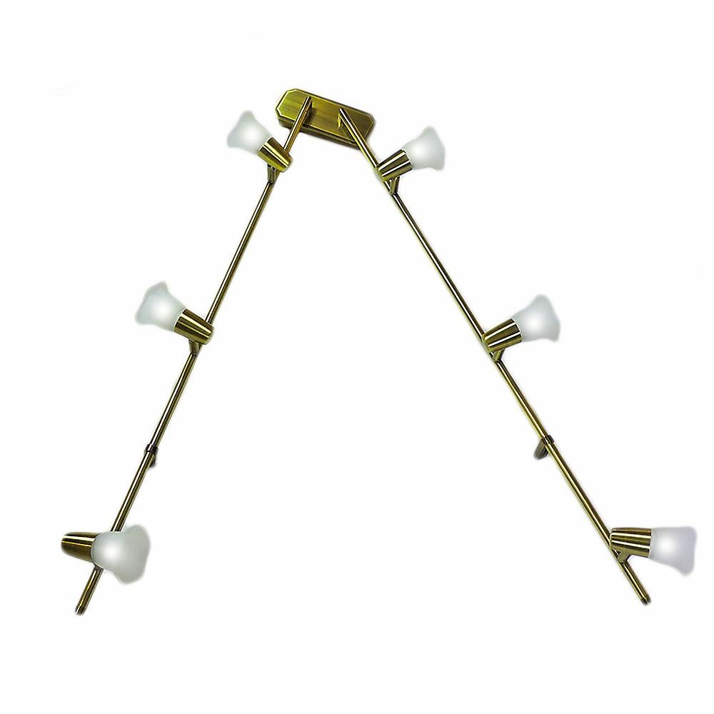 Spot Οροφής Εξάφωτο Μπρονζέ