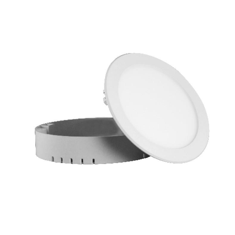 Led Πάνελ Οροφής 14Watt Στρογγυλό Slim Χωνευτό Ή Με Εξωτερικό Πλαίσιο