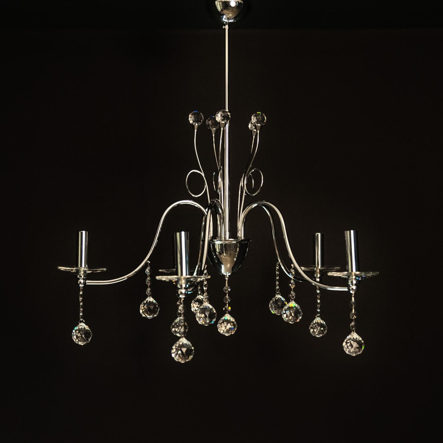 Πολυέλαιος Με Κρύσταλλα Πεντάφωτος