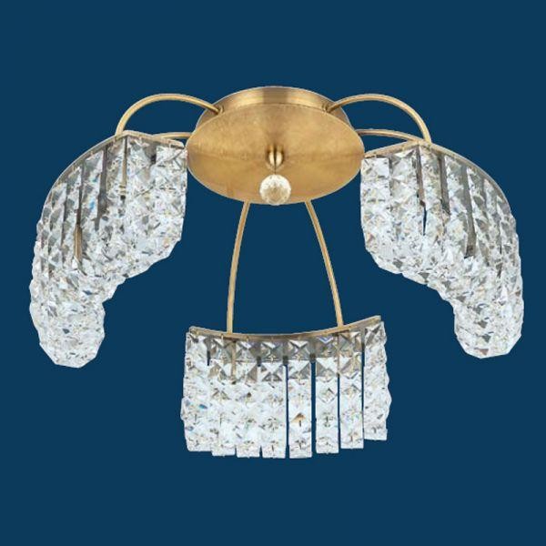 Φωτιστικό Οροφής Σαλονιού Με Κρύσταλλα Μπρονζέ