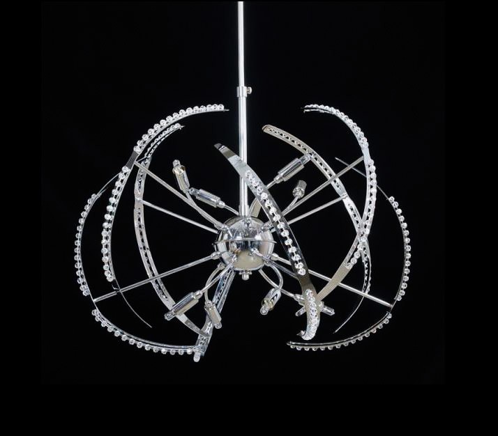 Φωτιστικό Σαλονιού Μεταλλικό Με Κρύσταλλα