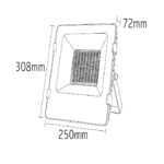 Led Προβολέας Αλουμινίου 100Watt SMD Slim 230AC Εξωτερικού Χώρου - Image 2