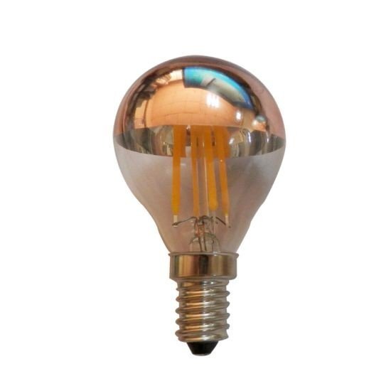 Led Λάμπα Ε14 4Watt Half Rose Gold Retro 390Lumen Θερμό Λευκό 2700Κ Ντιμαριζόμενη