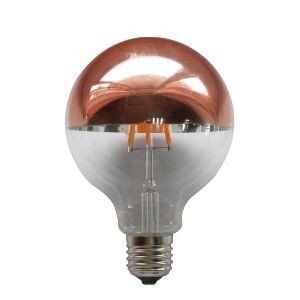 Led Λάμπα Ε27 6Watt Half Rose Gold Globe 680Lumen Θερμό Λευκό 2700Κ Ντιμαριζόμενη