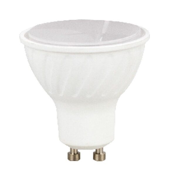 Led Λάμπα GU10 7Watt Ευρείας Δέσμης SMD 555Lumen Ψυχρό Λευκό 6000Κ Ντιμαριζόμενη