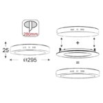 Led Πάνελ Οροφής 26Watt Στρογγυλό Slim Χωνευτό Ή Με Εξωτερικό Πλαίσιο - Image 2