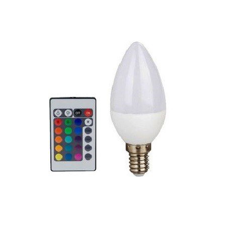 Led Λάμπα E14 4Watt Smart Κεράκι 300Lumen RGB + Θερμό Λευκό 3000Κ