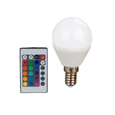 Led Λάμπα E14 4Watt Smart Σφαιρική 300Lumen RGB + Θερμό Λευκό 3000Κ