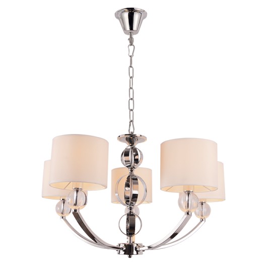 Φωτιστικό Κρεμαστό Μέταλλο & Γυαλί & Ύφασμα