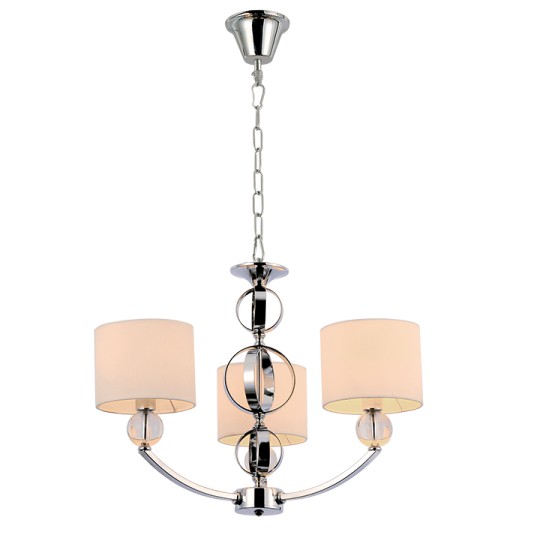 Φωτιστικό Κρεμαστό Μέταλλο, Γυαλί & Ύφασμα