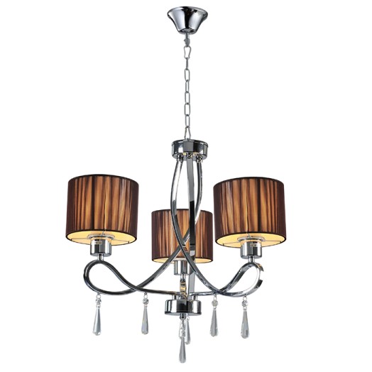 Φωτιστικό Κρεμαστό Μέταλλο, Κρύσταλλο & Υφασμάτινο Καπέλο