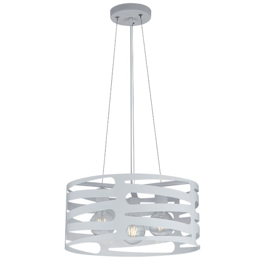 Φωτιστικό Κρεμαστό Μεταλλικό Τρίφωτο Λευκό