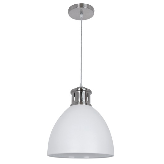 Φωτιστικό Κρεμαστό Μεταλλικό Μονόφωτο Λευκό