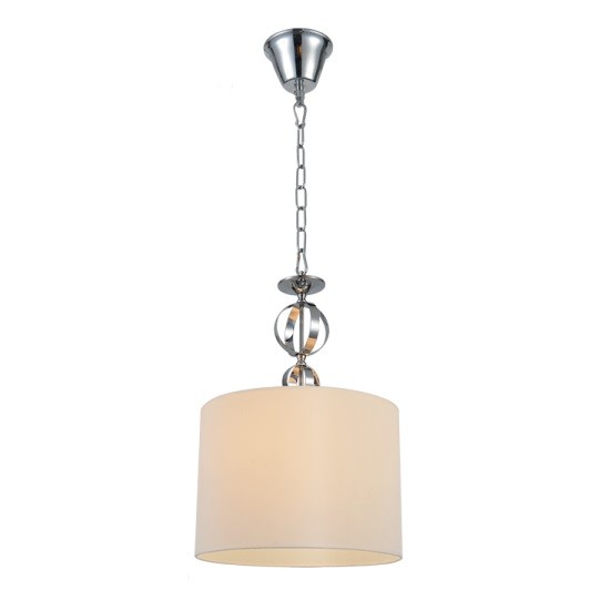 Φωτιστικό Κρεμαστό Μέταλλο, Γυαλί & Υφασμάτινο Καπέλο