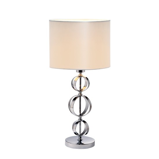 Φωτιστικό Επιτραπέζιο Μέταλλο, Γυαλί & Υφασμάτινο Καπέλο