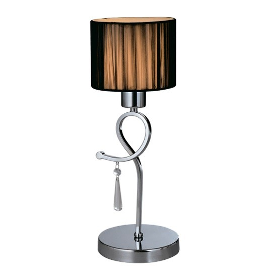 Φωτιστικό Επιτραπέζιο Μέταλλο, Κρύσταλλο & Υφασμάτινο Καπέλο