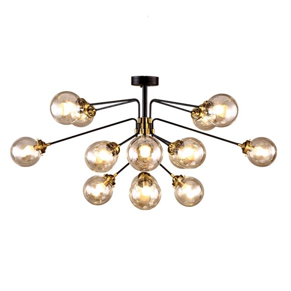 Φωτιστικό Οροφής Μοντέρνο Μεταλλικό με Γυαλί