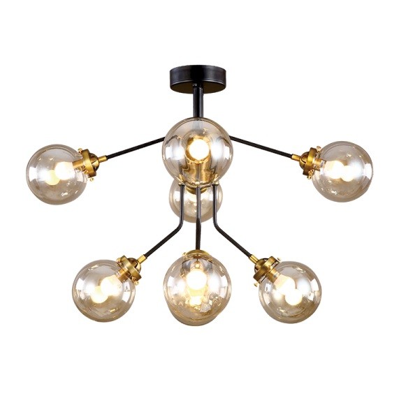 Φωτιστικό Οροφής Μοντέρνο Μεταλλικό με Γυαλί