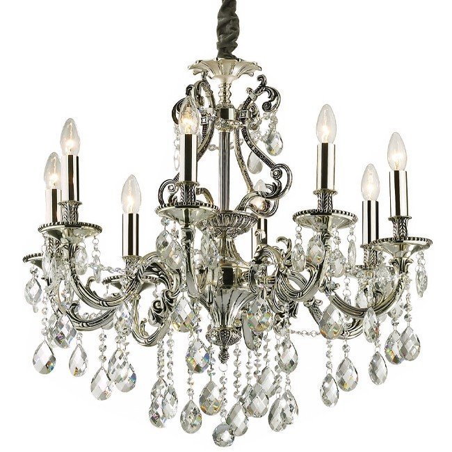 Πολυέλαιος Ideal Lux Gioconda SP8 με Κρύσταλλα Ασημί Οκτάφωτος