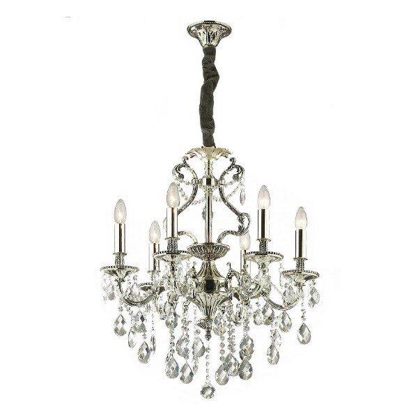 Πολυέλαιος Ideal Lux Gioconda SP6 με Κρύσταλλα Ασημί Εξάφωτος