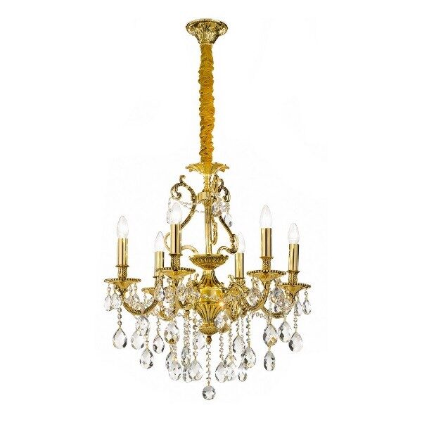 Πολυέλαιος Ideal Lux Gioconda SP6 με Κρύσταλλα Χρυσός Εξάφωτος