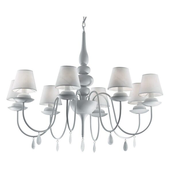 Μοντέρνος Πολυέλαιος Ideal Lux Blanche SP8 Μεταλλικός Οκτάφωτος με Καπέλα