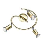 Σποτ Εσωτερικού Χώρου Επίτοιχο Μεταλλικό Τρίφωτο Ορειχάλκινο σε Σχήμα Σπιράλ