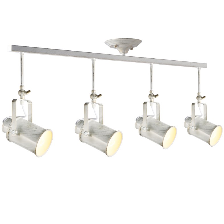 Φωτιστικό Οροφής Σποτ Μεταλλικό Τετράφωτο Μοντέρνο Πατίνα Λευκό - Χρυσό