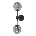 ACA Lighting Απλίκα Τοίχου Vintage Δίφωτη Μεταλλική με Γυάλινες Μπάλες