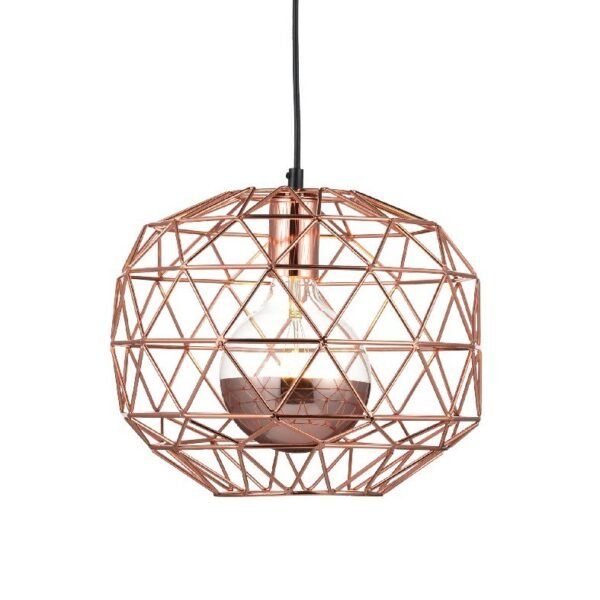 ACA Lighting Φωτιστικό Μεταλλικό Κρεμαστό Μονόφωτο Vintage Χάλκινο