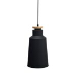ACA Lighting Φωτιστικό Κρεμαστό Μεταλλικό Μονόφωτο Vintage Μαύρο Ματ