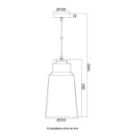 ACA Lighting Φωτιστικό Κρεμαστό Μεταλλικό Μονόφωτο Vintage Μαύρο Ματ
