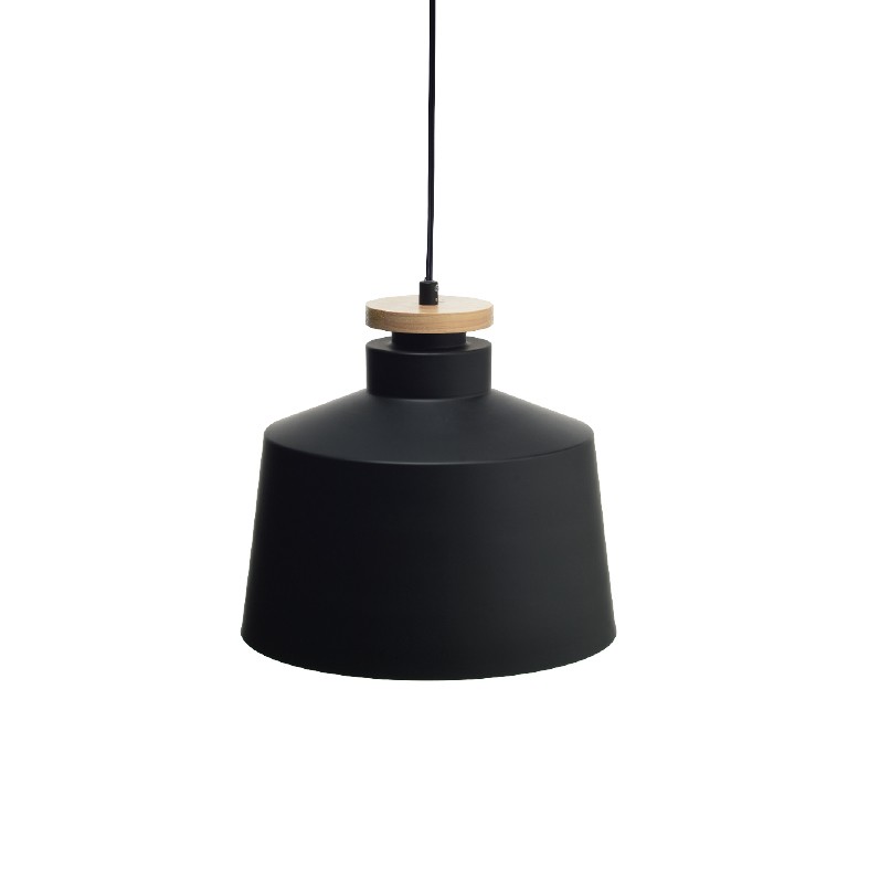 ACA Lighting Vintage Μονόφωτο Μεταλλικό Κρεμαστό Μαύρο Ματ