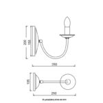 ACA Lighting Κλασσική Απλίκα Επίτοιχη Μεταλλική Μονόφωτη σε Δύο Χρώματα